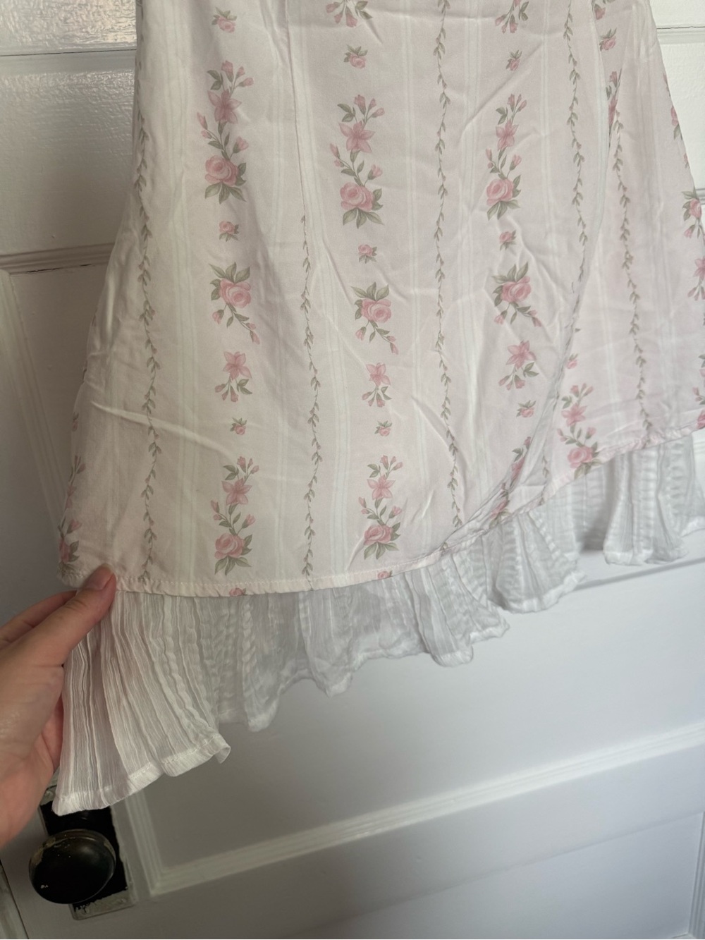 Princess Polly Romantic Boho Coquette Floral Strapless Dress with Blue Trim Sz 4 - Picture 10 of 13